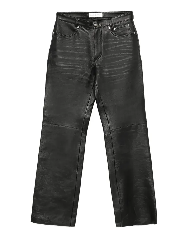 Our Legacy straight-leg leather trousers - Schwarz Schwarz