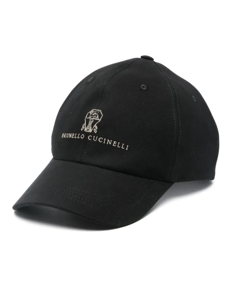 Brunello Cucinelli Baseballkappe mit Logo-Stickerei - Schwarz Schwarz
