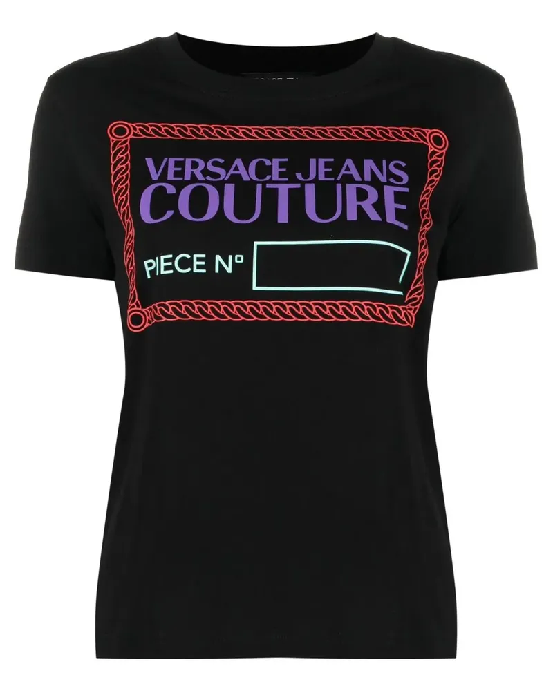 Versace Jeans T-Shirt mit "Piece Number"-Print - Schwarz Schwarz