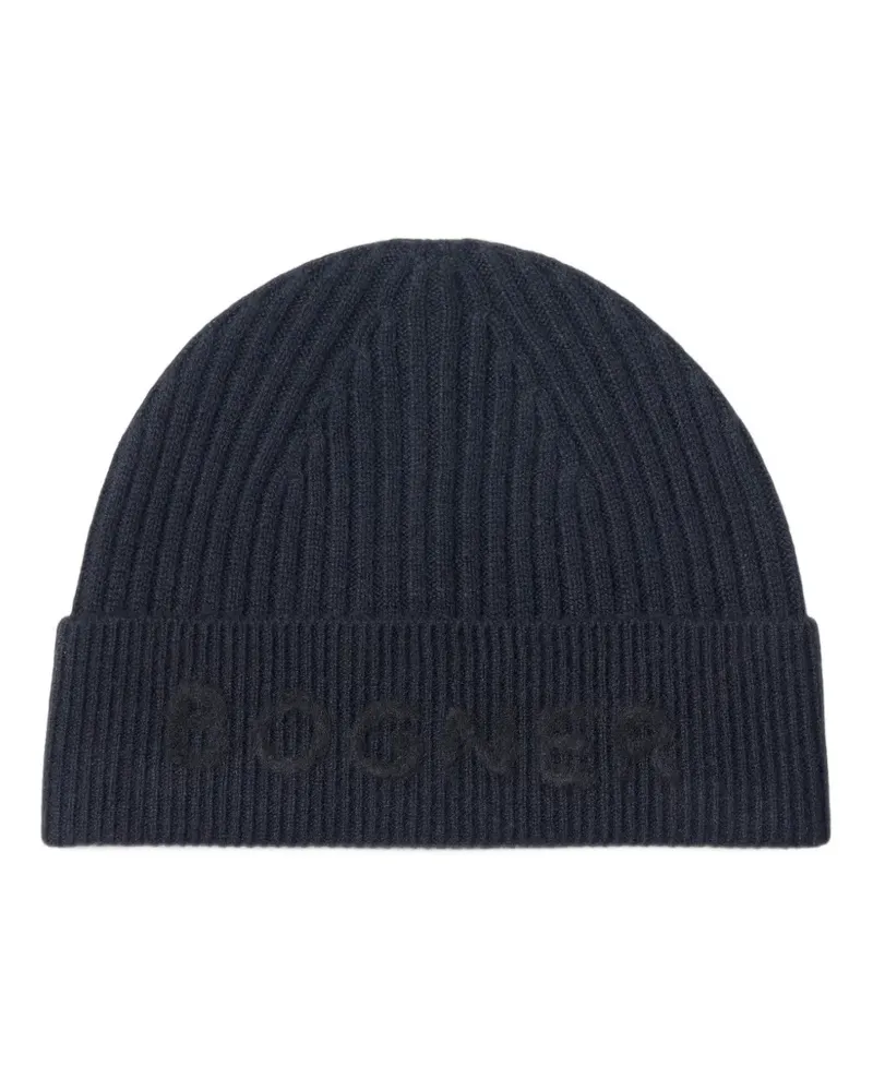 Bogner Rio Beanie aus geripptem Kaschmir - Blau Blau