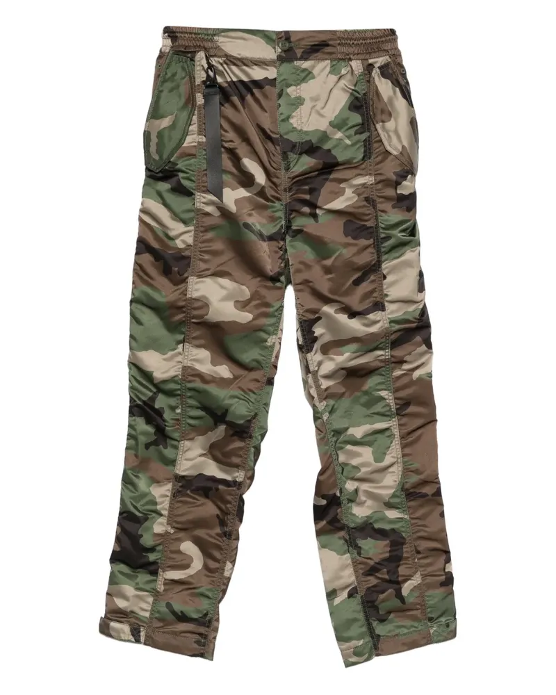 Alpha Industries Geraffte Hose mit Camouflagemuster - Grün Grün