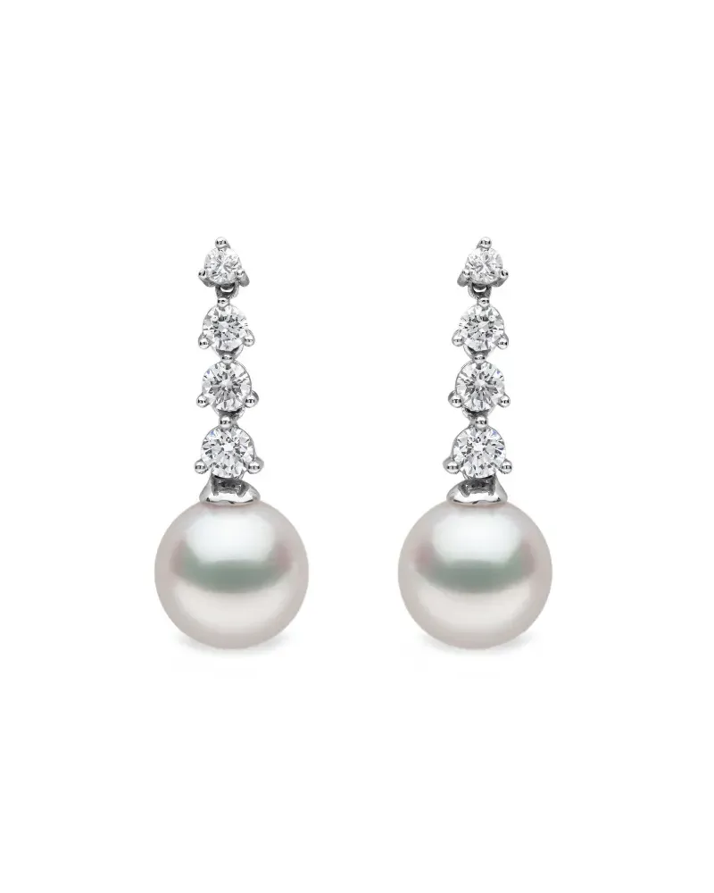 YOKO London 18K white gold akoya pearl and diamond earrings - Silber Silber