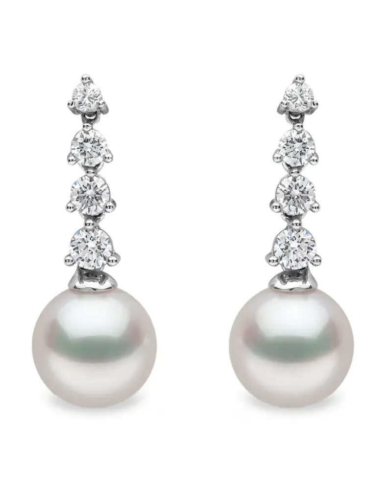YOKO London 18K white gold akoya pearl and diamond earrings - Silber Silber