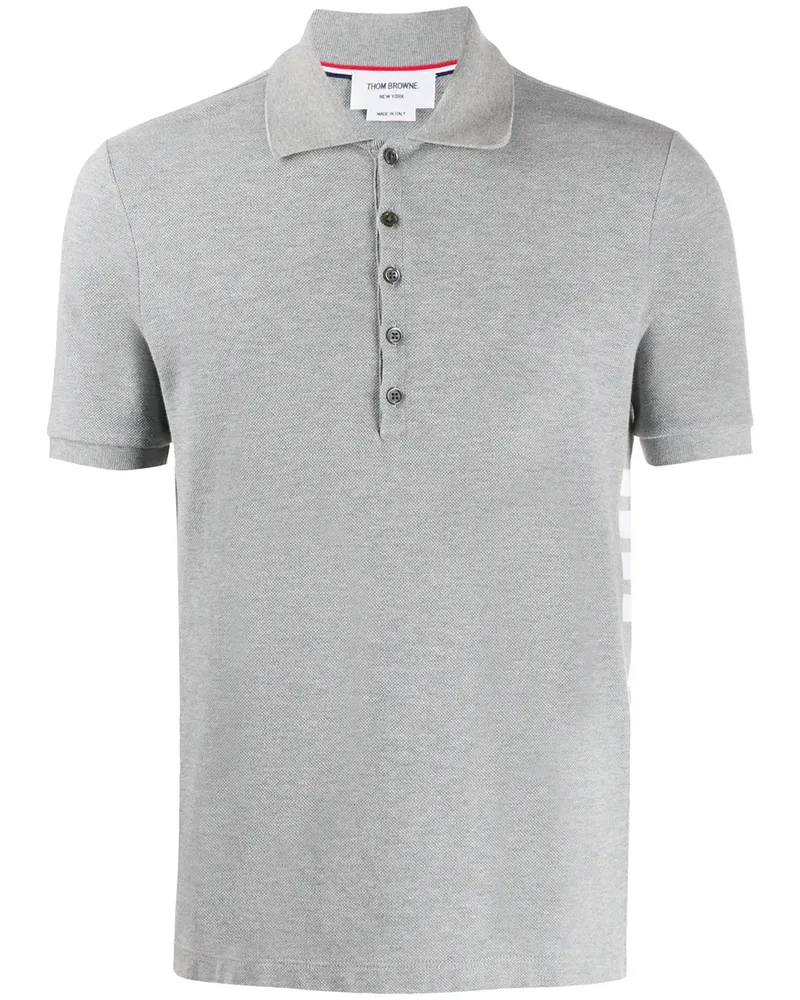 Thom Browne Poloshirt mit Streifen - Grau Grau