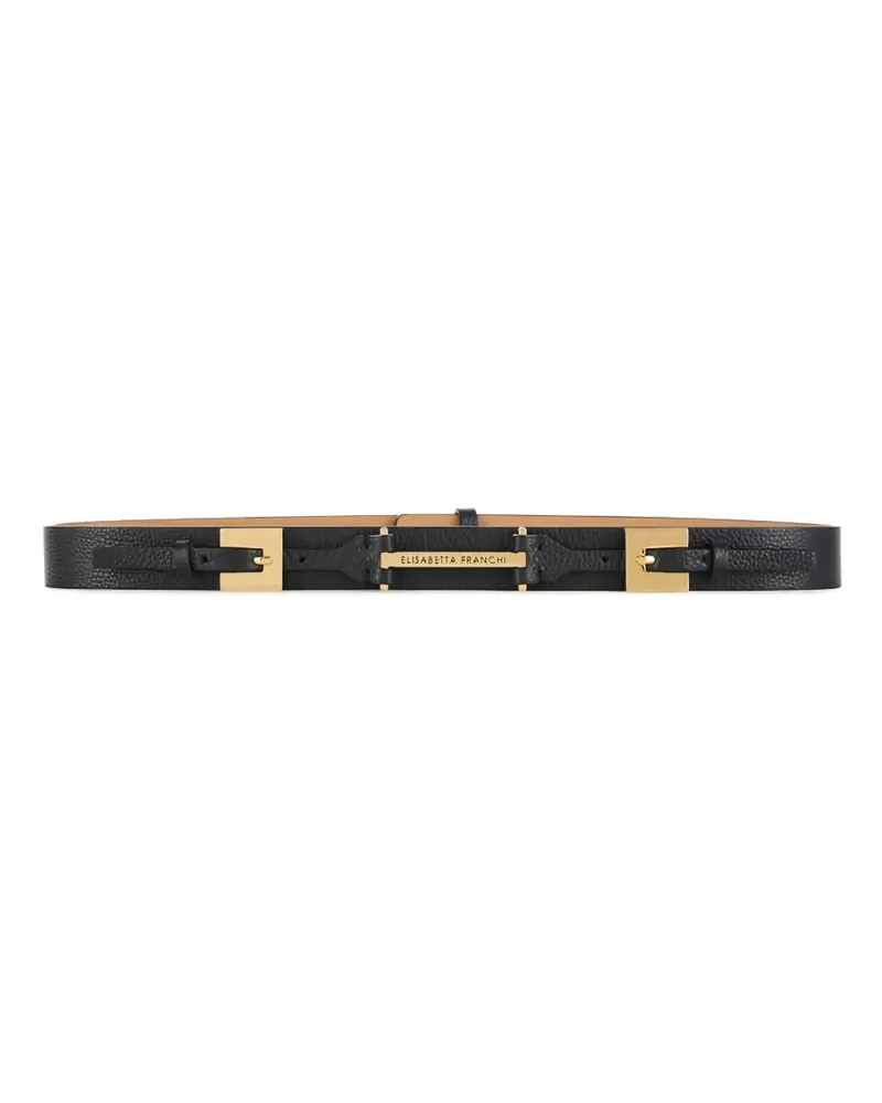 Elisabetta Franchi double buckle plate belt - Schwarz Schwarz