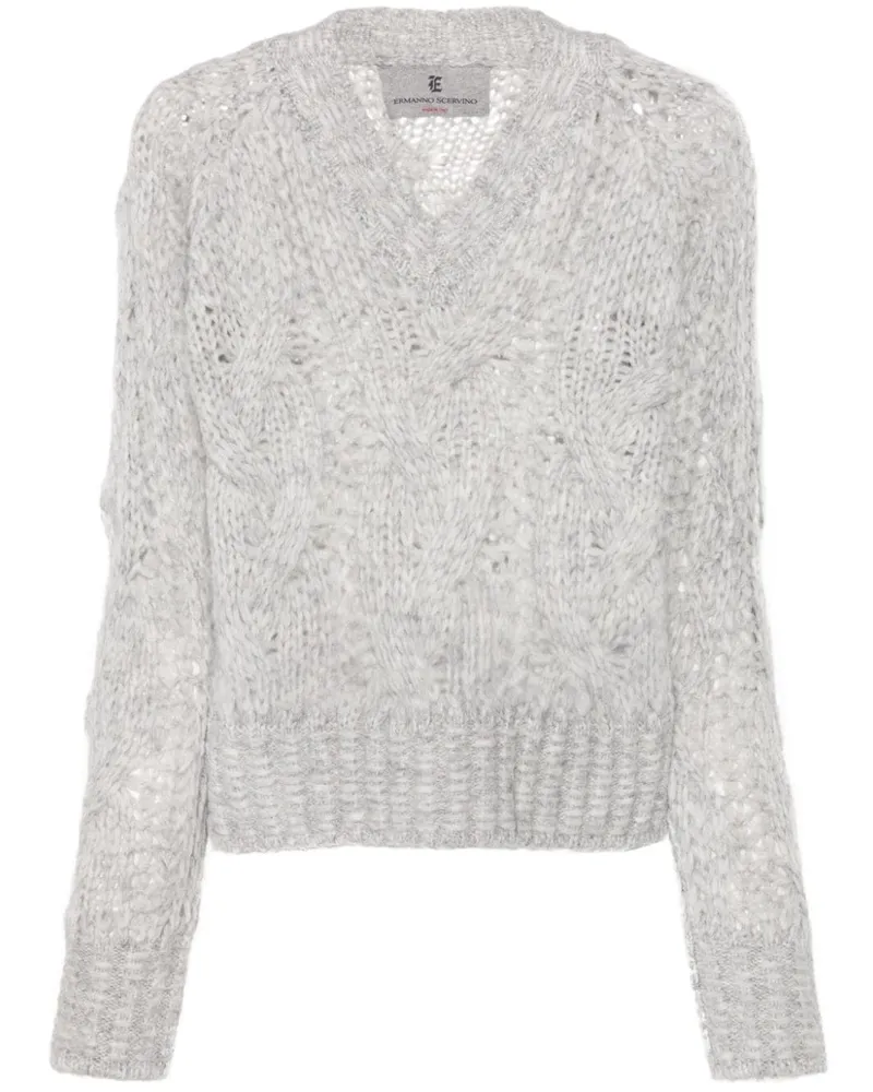 Ermanno Scervino Grob gestrickter Pullover Grau