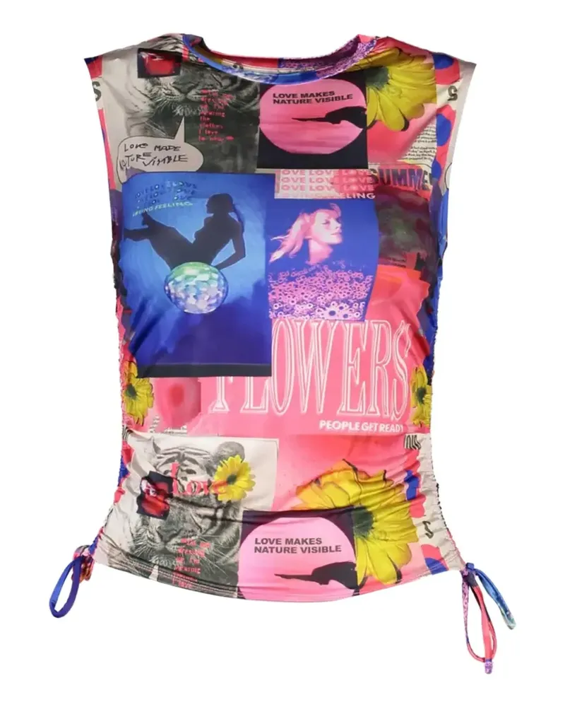 Desigual graphic-print tank top - Rosa Rosa