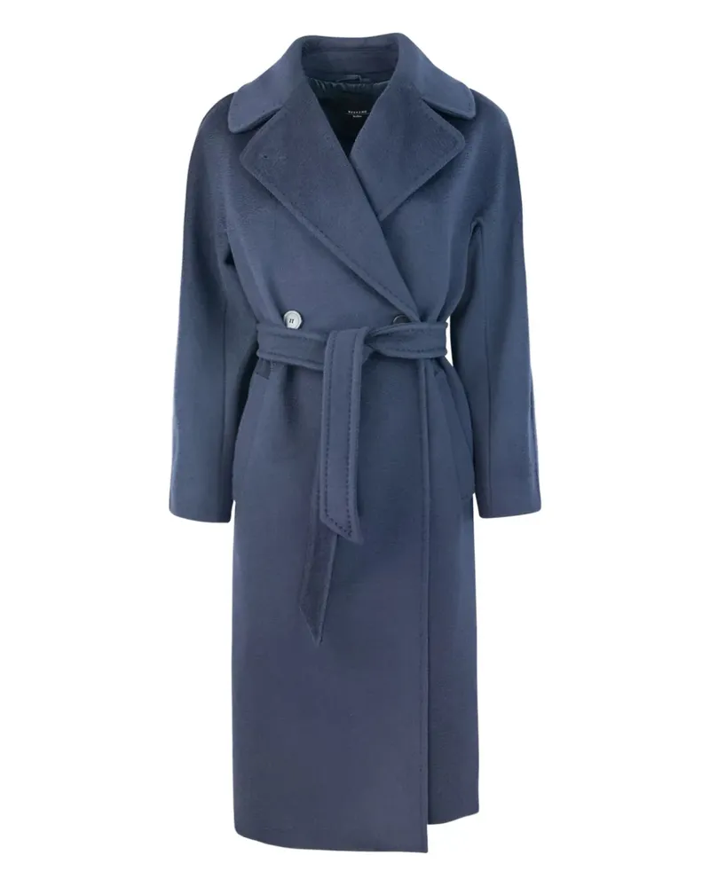 Max Mara Doppelreihiger Mantel - Blau Blau