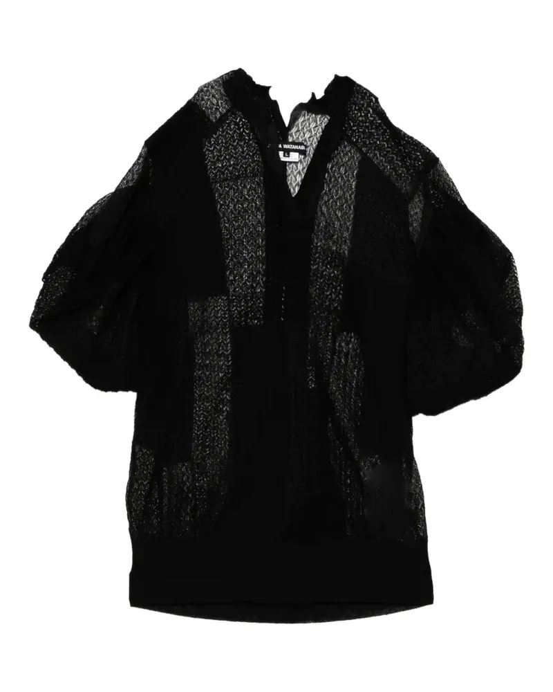 Junya Watanabe lace-knitted blouse - Schwarz Schwarz