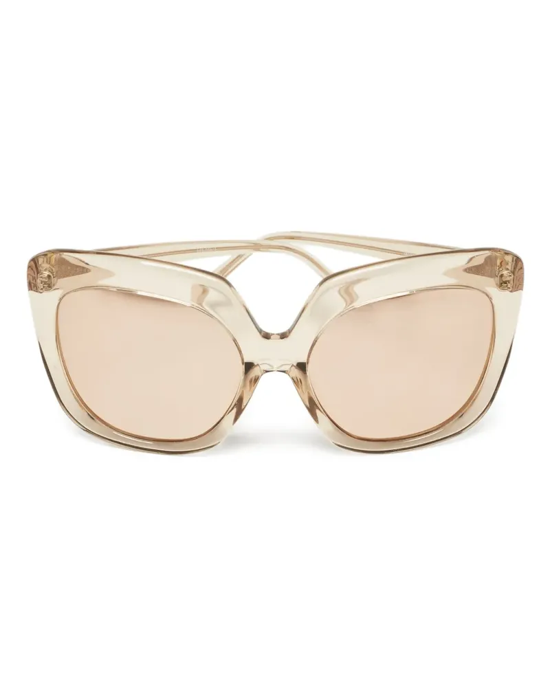 Linda Farrow 2020s Cat-Eye-Sonnenbrille aus Azetat - Gold Gold