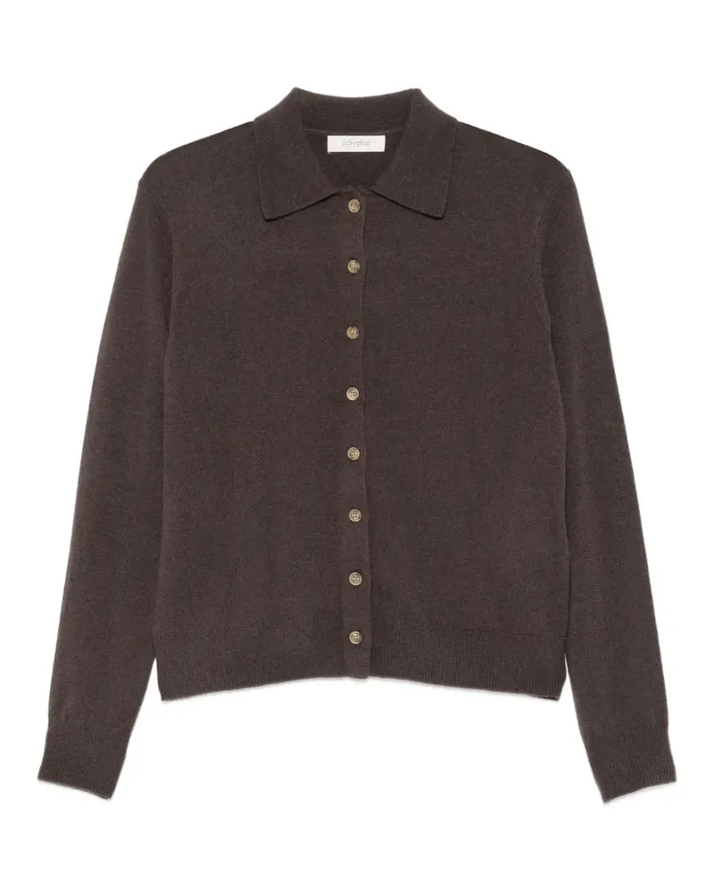 JcSophie Cardigan mit geknöpftem Kragen - Braun Braun