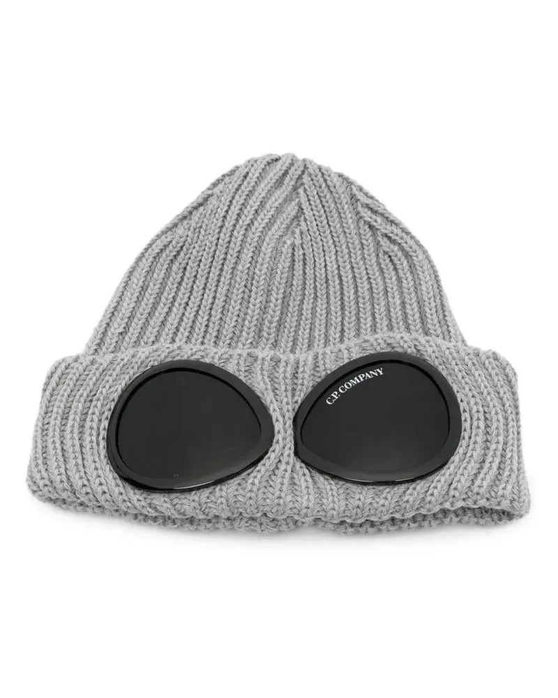 C.P. Company Beanie mit Goggle-Detail - Grau Grau
