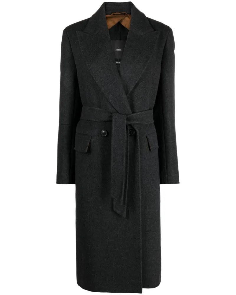 Max Mara Doppelreihiger Kaschmirmantel - Grau Grau