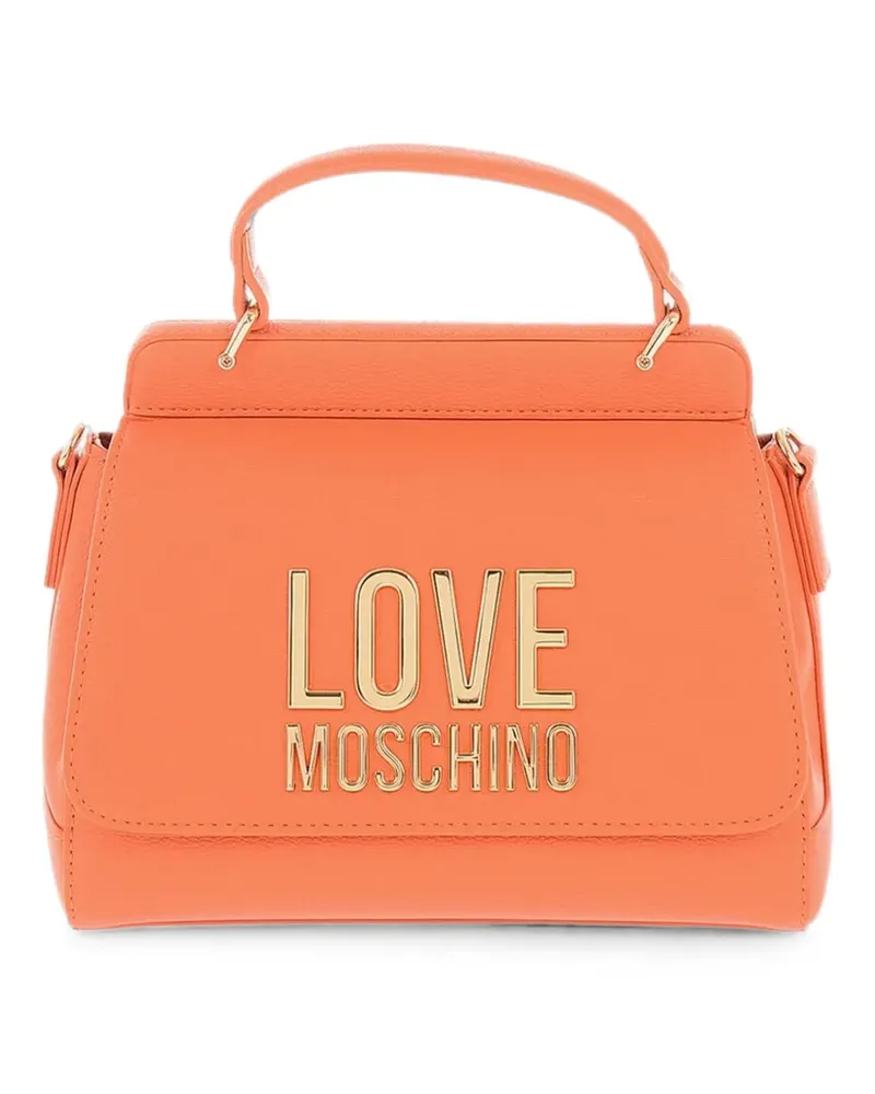 Moschino logo-plaque tote bag - Orange Orange