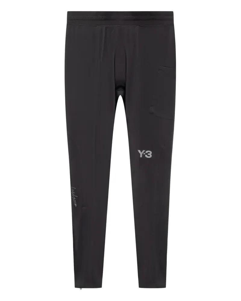Y-3 Leggings mit Logo - Schwarz Schwarz