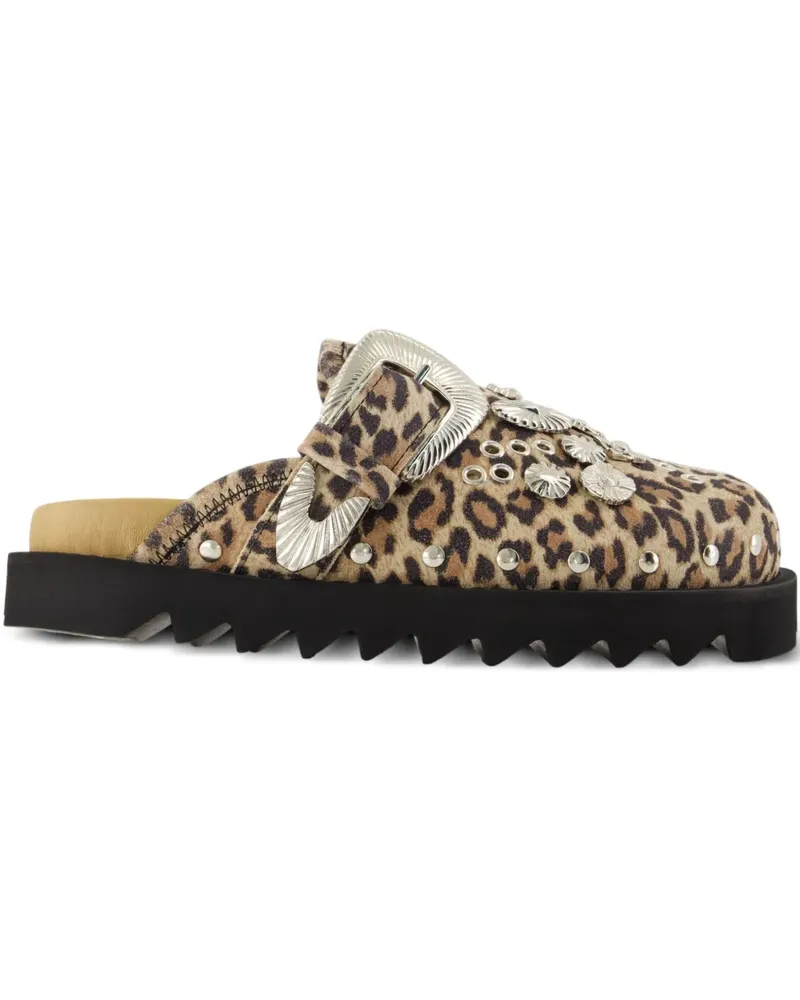 Toga Flache Mules mit Leoparden-Print - Braun Braun