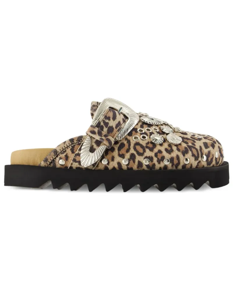 Toga Flache Mules mit Leoparden-Print - Braun Braun