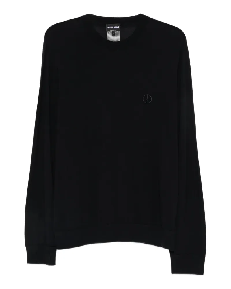 Giorgio Armani Pullover mit GA-Stickerei - Blau Blau