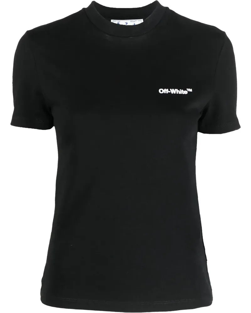 OFF-WHITE Helvetica T-Shirt mit Logo-Print - Schwarz Schwarz