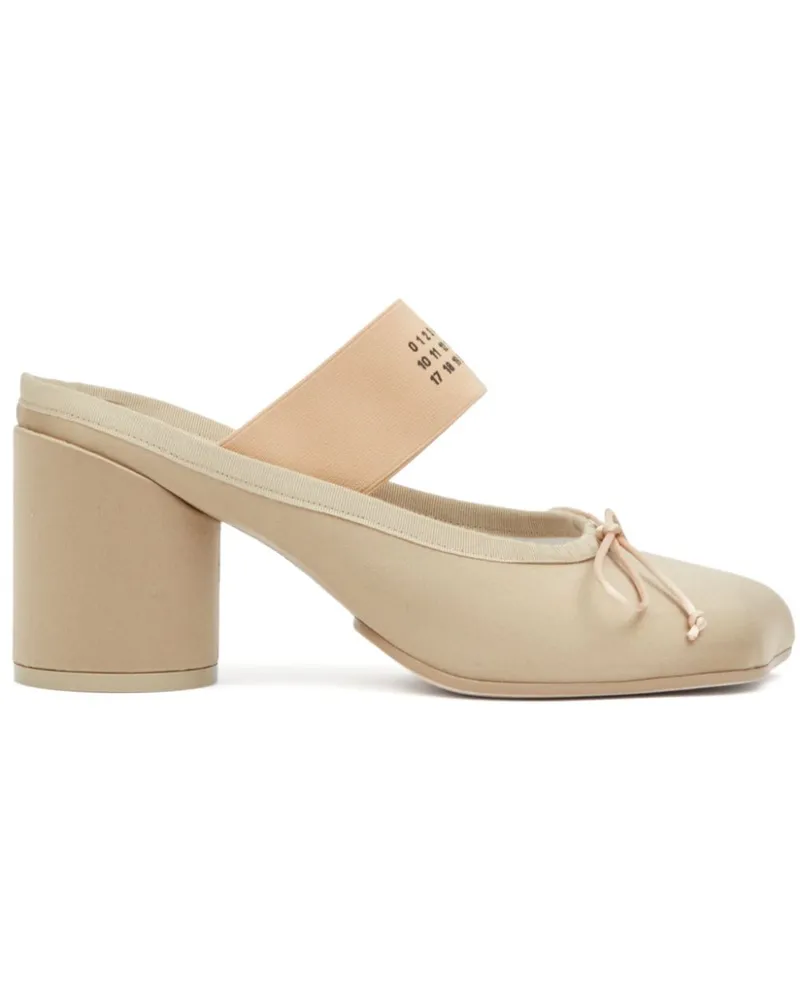 Maison Margiela Ballet Mules mit Logo 70mm - Nude Nude