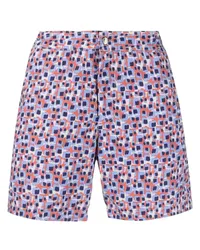 Corneliani Badeshorts mit grafischem Print Blau