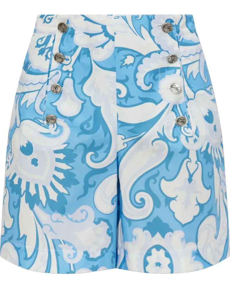 Etro Shorts mit Paisley-Print - Blau Blau