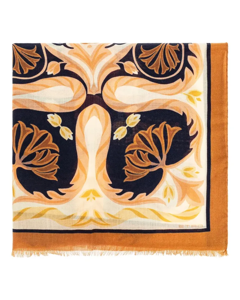 Etro Schal mit Blumen-Print - Orange Orange