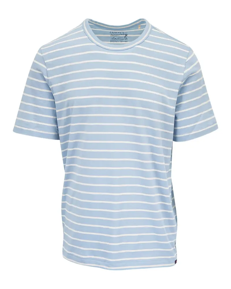 Faherty Gestricktes T-Shirt mit Streifen - Blau Blau