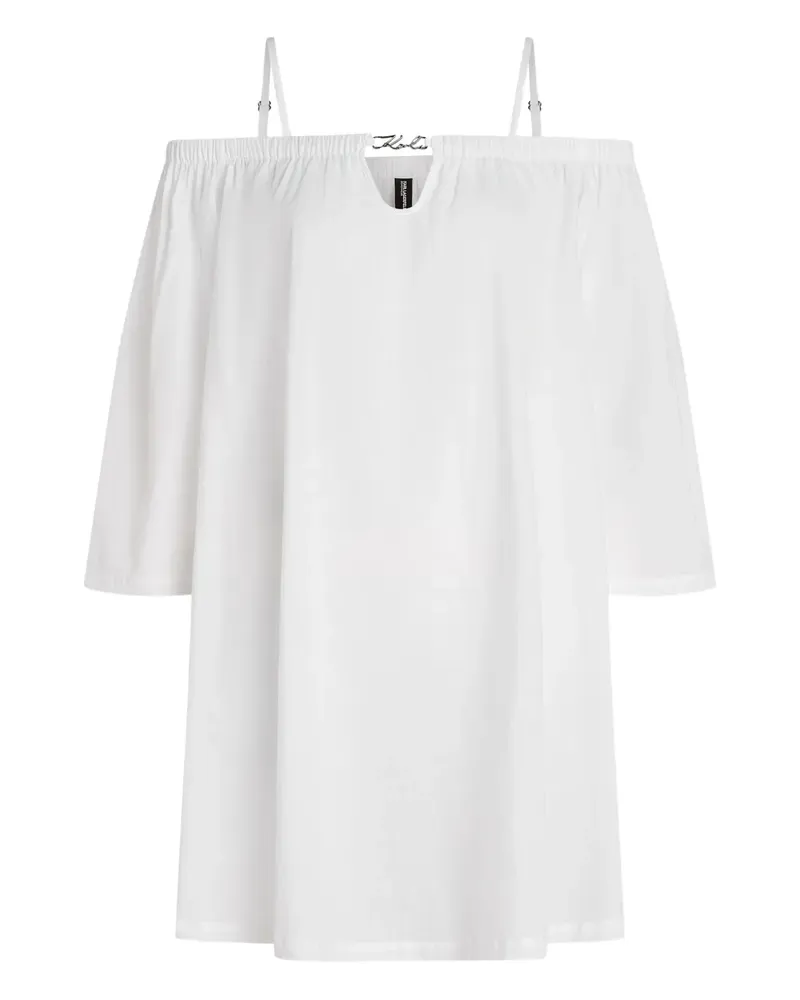 Karl Lagerfeld Schulterfreies Karl DNA Strandkleid mit Sheer-Effekt - Weiß Weiß