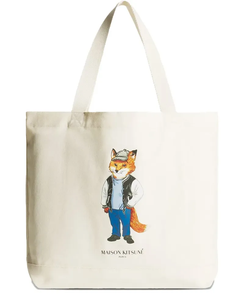 Kitsuné Dressed Fox tote bag - Nude Nude