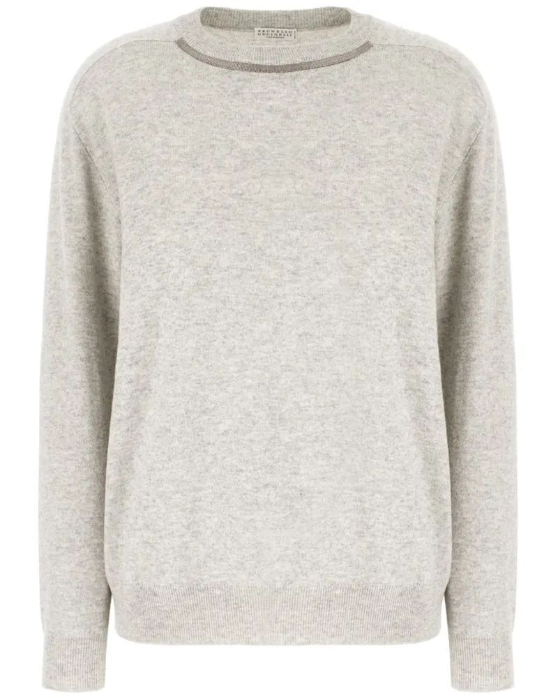 Brunello Cucinelli Kaschmirpullover mit Perlendetail - Nude Nude