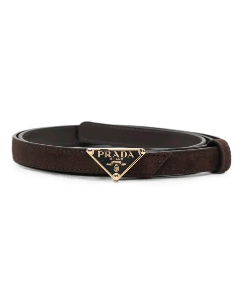 Prada Gürtel mit Logo-Schild - Braun Braun