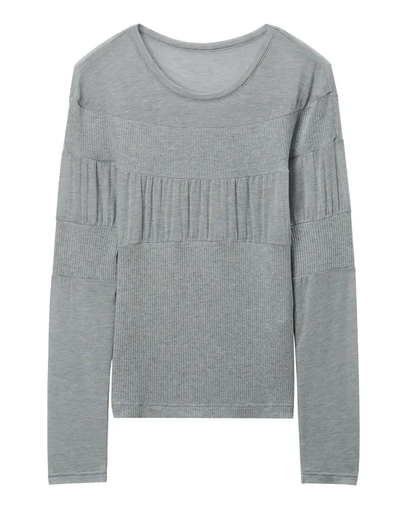 Yohji Yamamoto Gerippter Pullover mit Einsätzen - Grau Grau