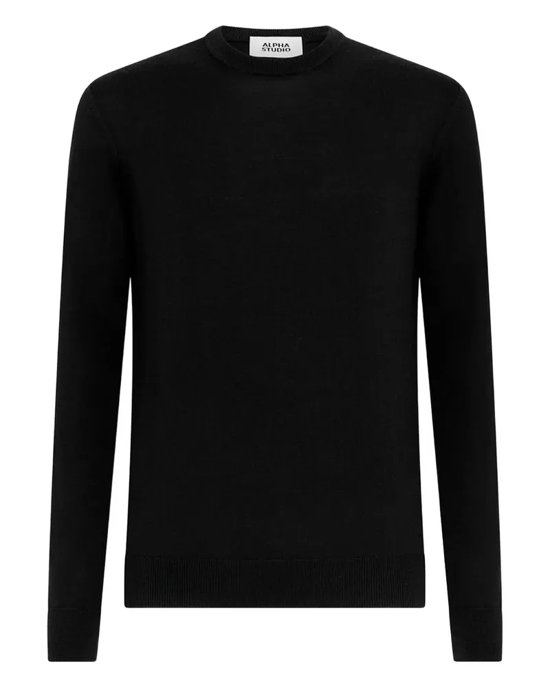 Alpha Industries Pullover mit Rundhalsausschnitt - Schwarz Schwarz