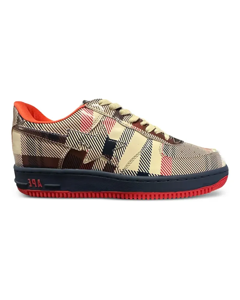 BAPE Karierte Bape Sta Low Sneakers - Nude Nude