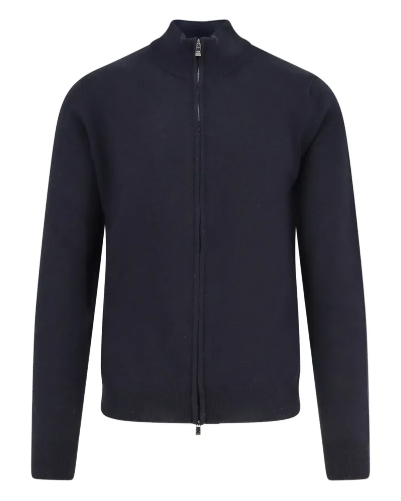 Corneliani two-way zip cardigan - Blau Blau