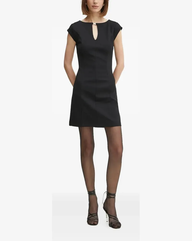 Guess Kurzärmeliges Minikleid mit Schlüssellochausschnitt - Schwarz Schwarz