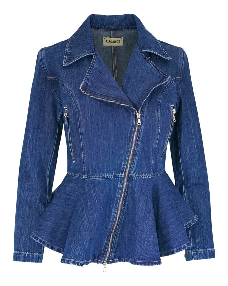 L'Agence zip cotton jacket - Blau Blau