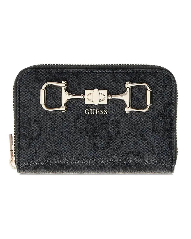 Guess logo-monogram horsebit wallet - Schwarz Schwarz