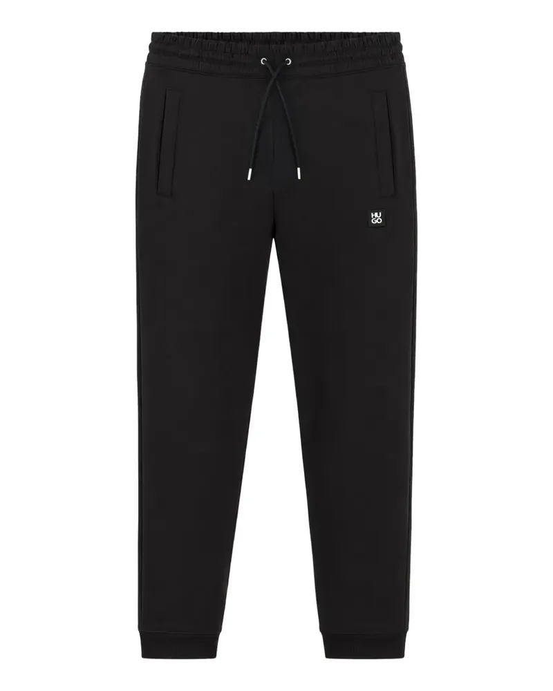 HUGO BOSS logo-patch drawstring track pants - Schwarz Schwarz