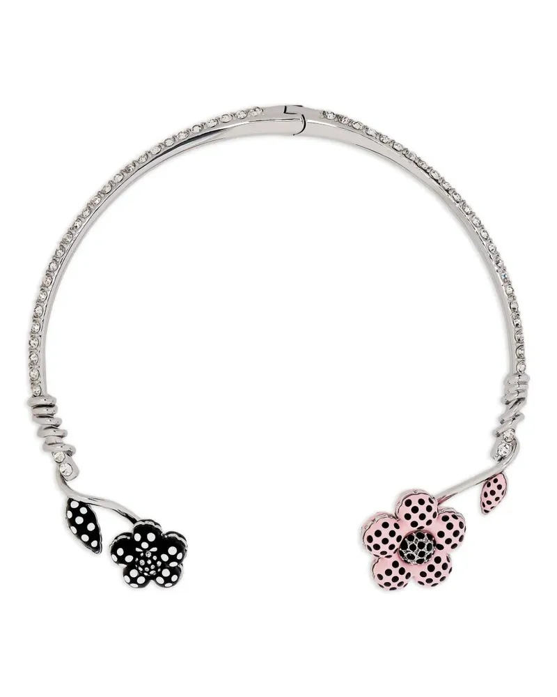 Marc Jacobs Halskette mit Kristallblumen - Silber Silber