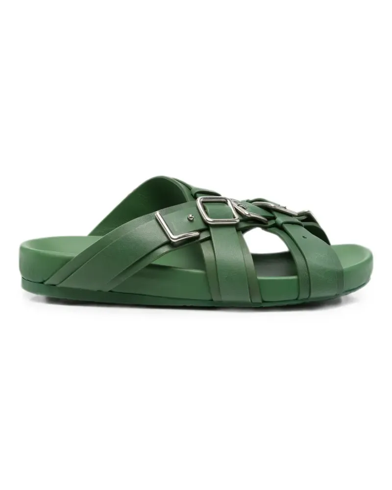 Loewe Fußbett Sandalen mit mehreren Riemen - Grün Grün