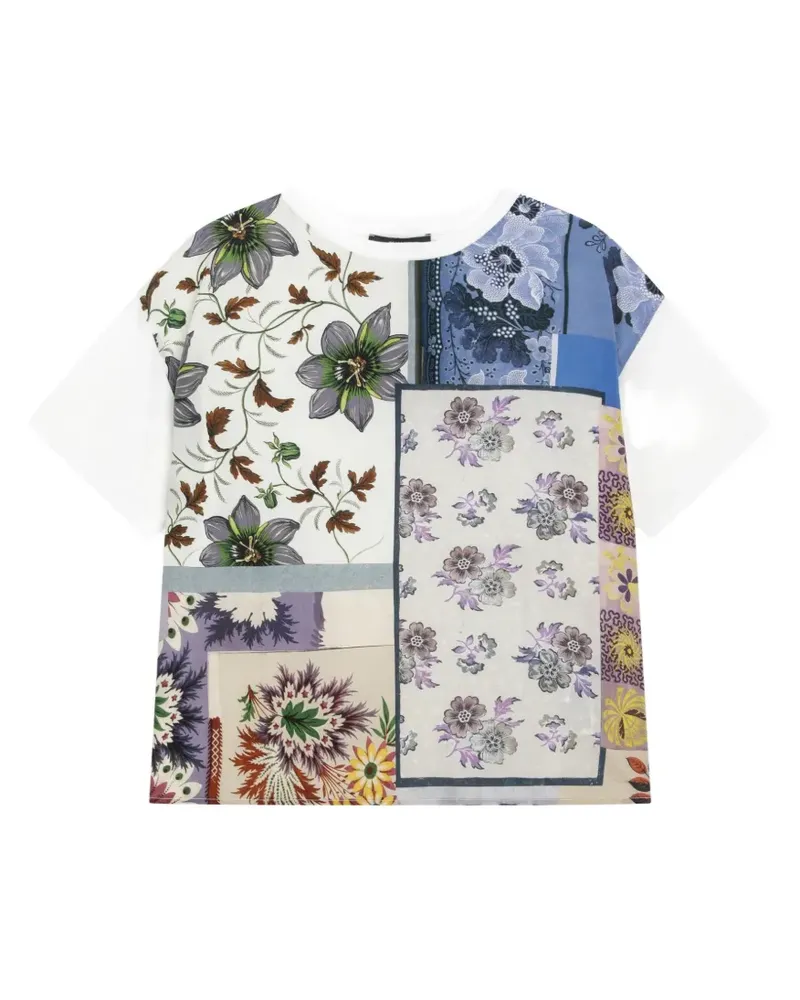 Max Mara T-Shirt im Patchwork-Look - Weiß Weiß