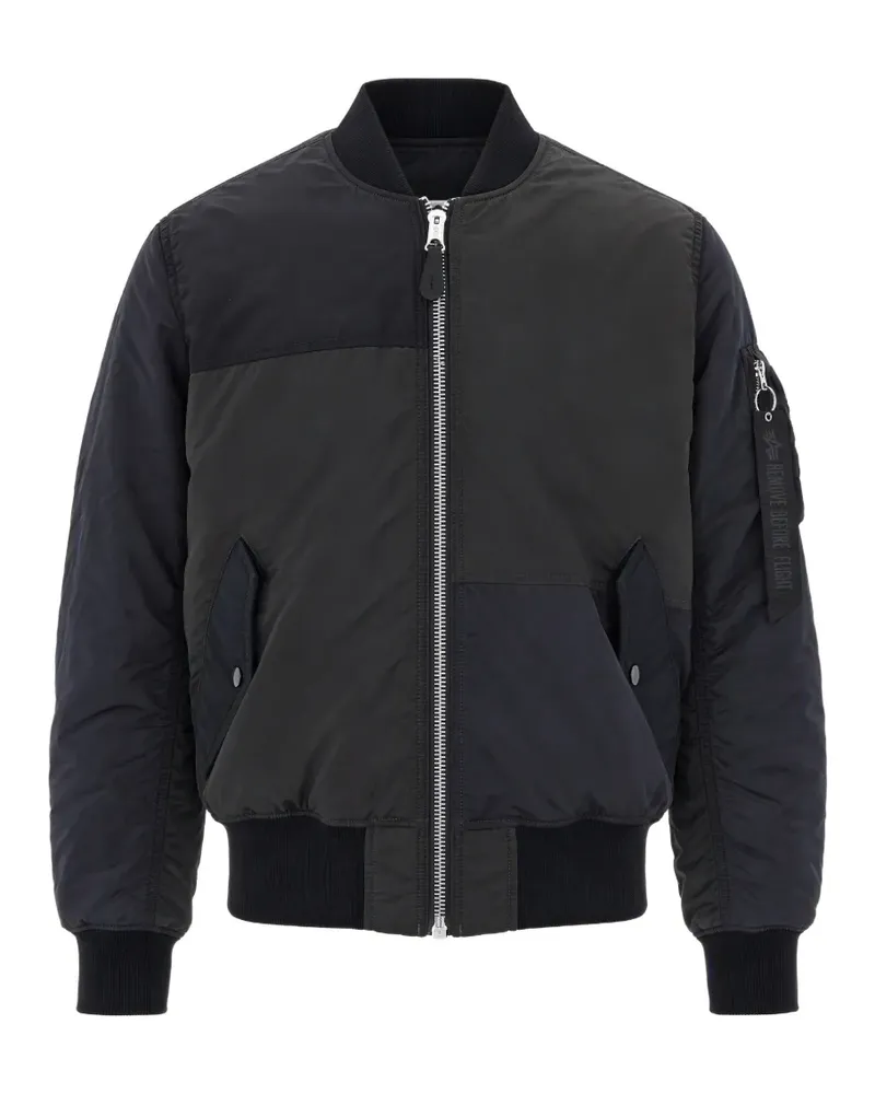 Alpha Industries MA-1 tricolor panelled bomber jacket - Schwarz Schwarz