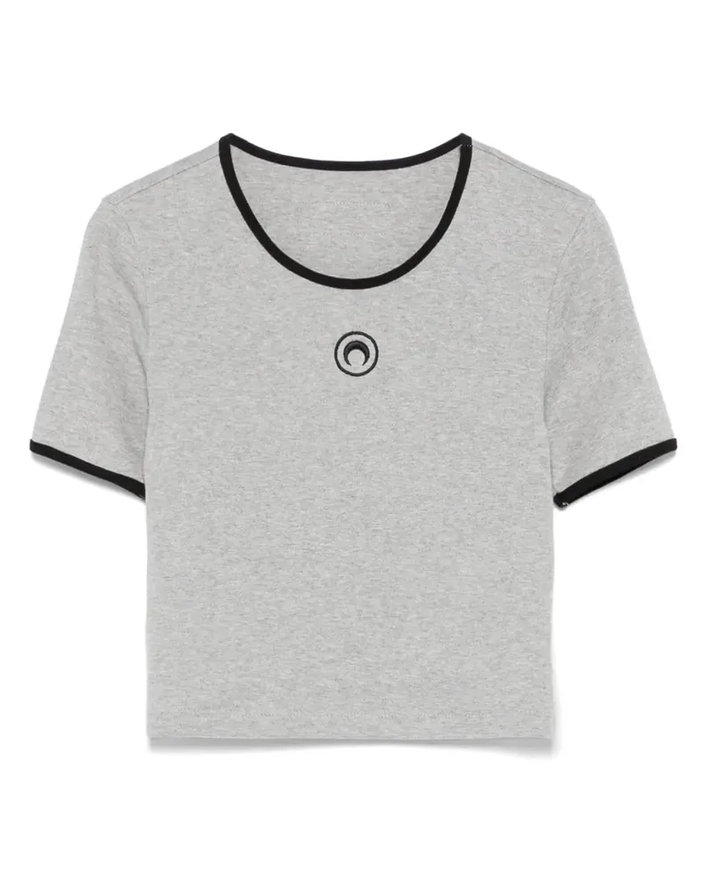 Marine Serre T-Shirt mit Sichelmond-Stickerei - Grau Grau