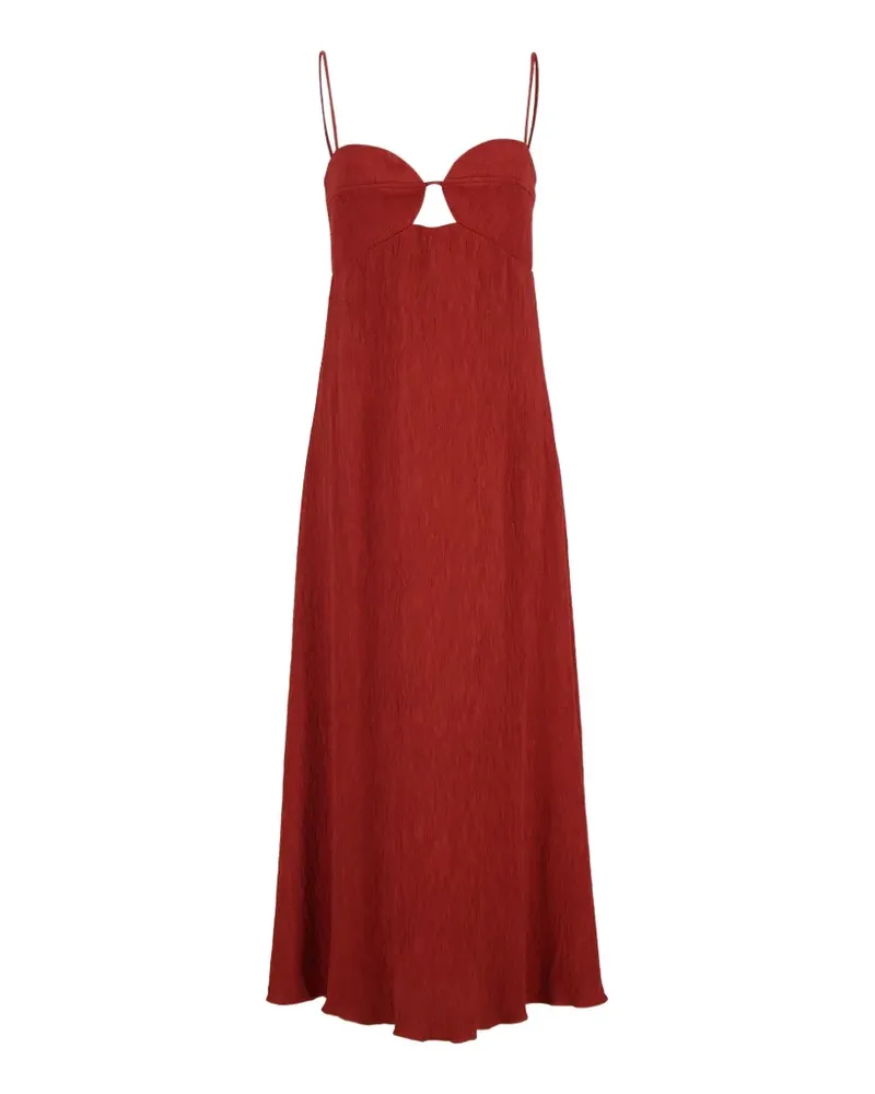 Johanna Ortiz Dream Spinner Midikleid mit Cut-Out - Rot Rot
