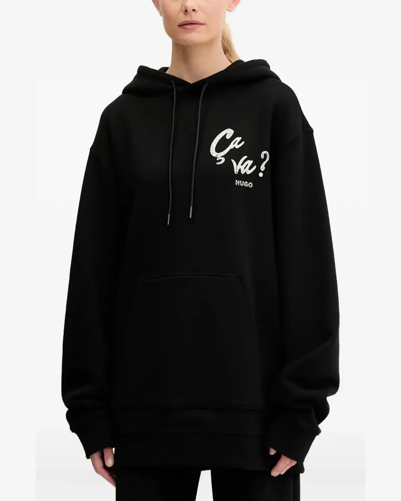 HUGO BOSS Hoodie mit grafischem Print - Schwarz Schwarz