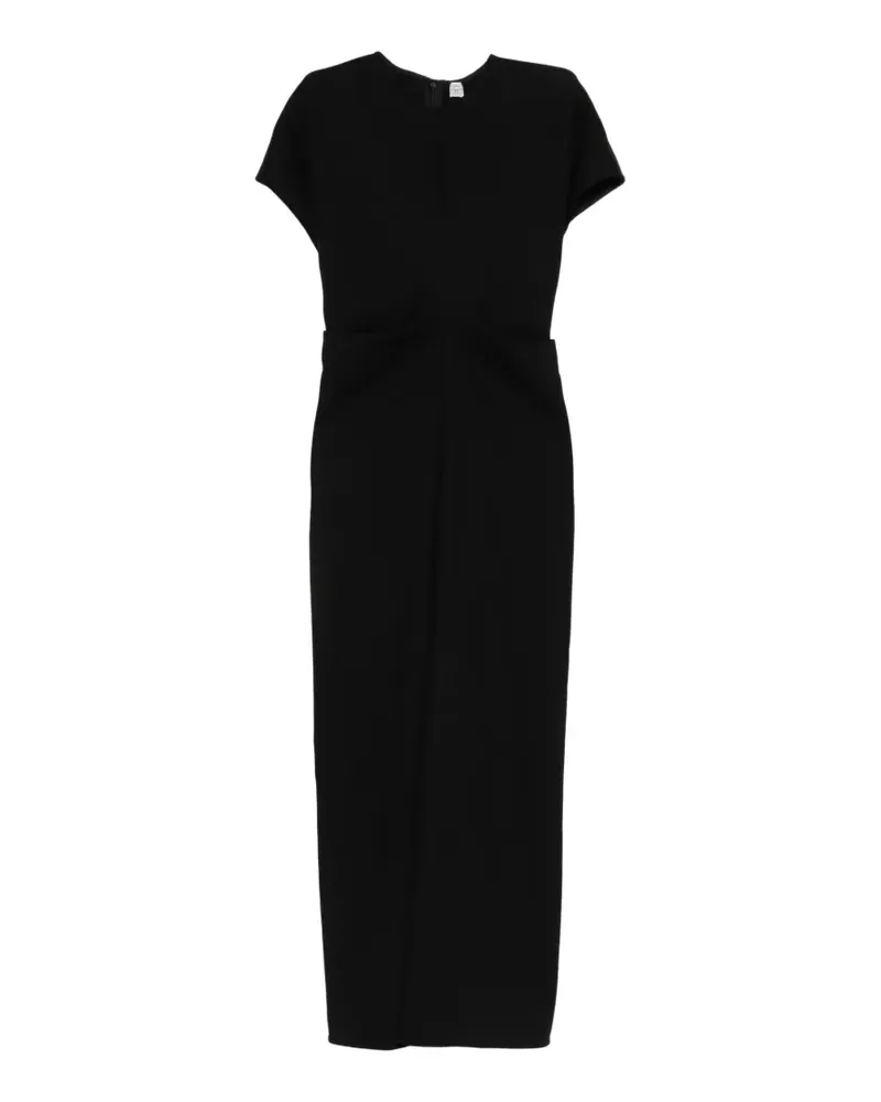 Totême Midikleid mit kurzen Ärmeln - Schwarz Schwarz