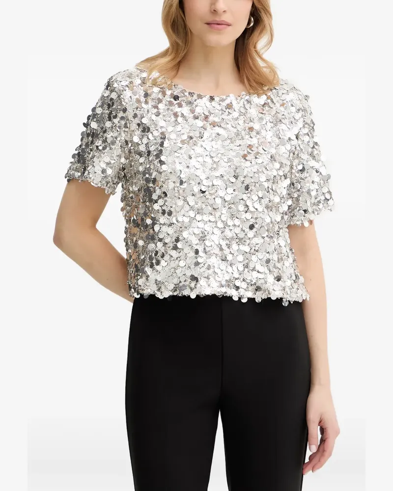 HAVEONE Oberteil mit Pailletten - Silber Silber