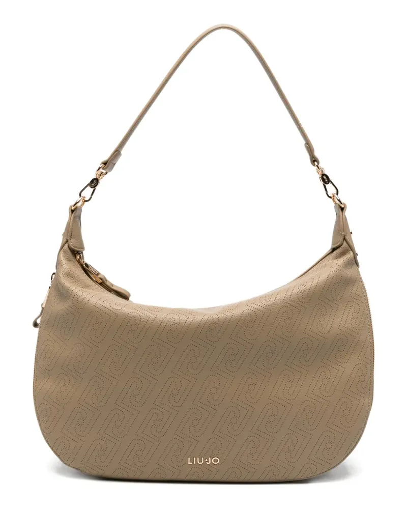 Liu Jo Schultertasche mit perforiertem Logo - Nude Nude